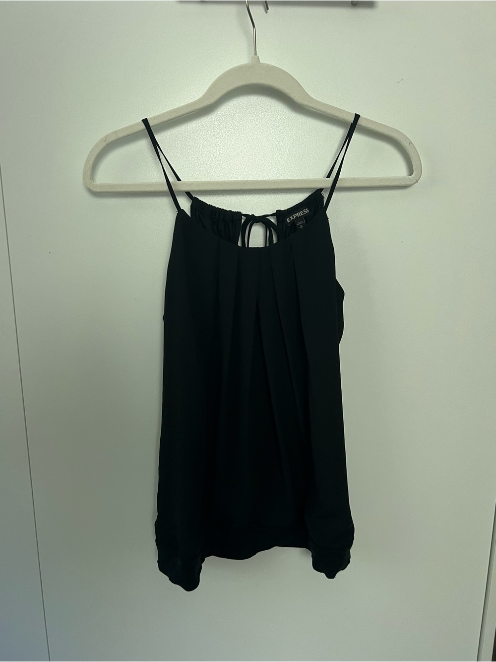 Express Black Spaghetti Strap Pleated Camisole